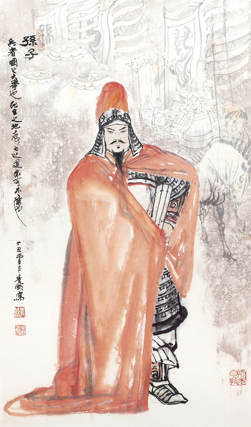 顾青蚊  孙子像镜心带框