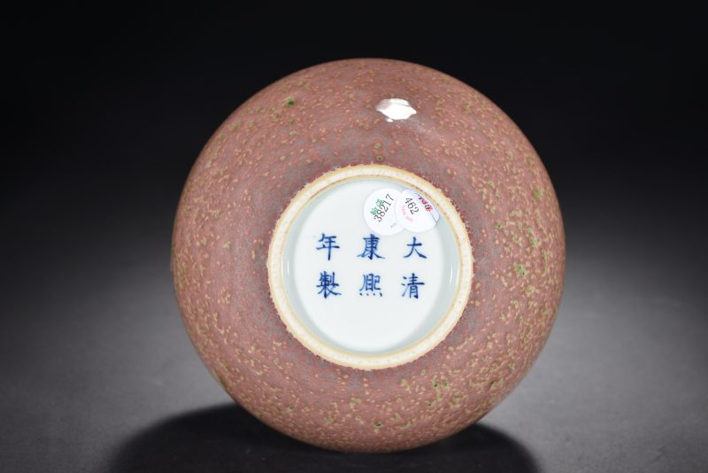清 胭脂红釉博古清供图双耳炉 - 图6