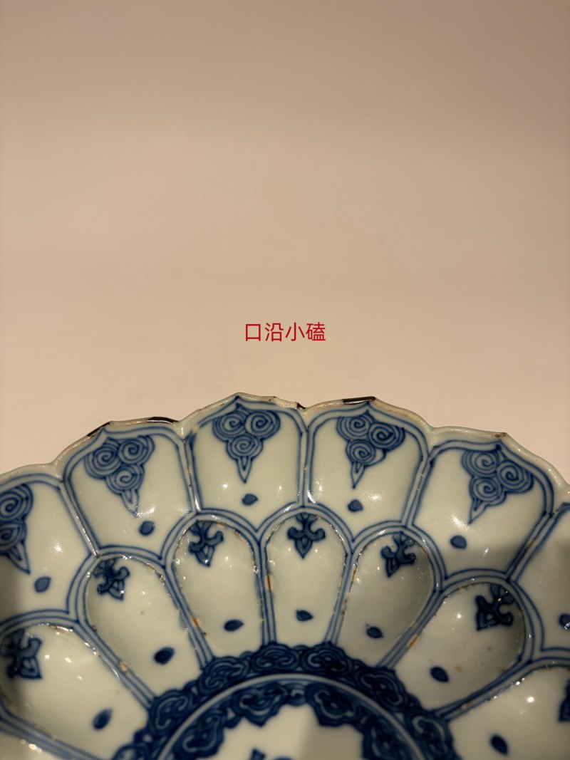 明万历 青花梵文莲瓣盘 - 图20