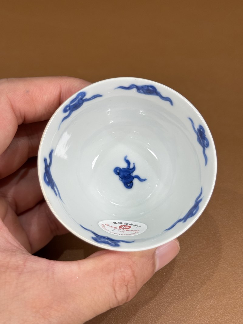 清康熙 青花人物仕女图杯 - 图13
