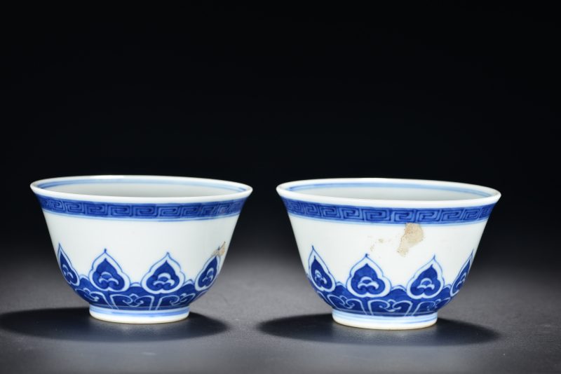 清 青花如意纹杯（2件） - 图6