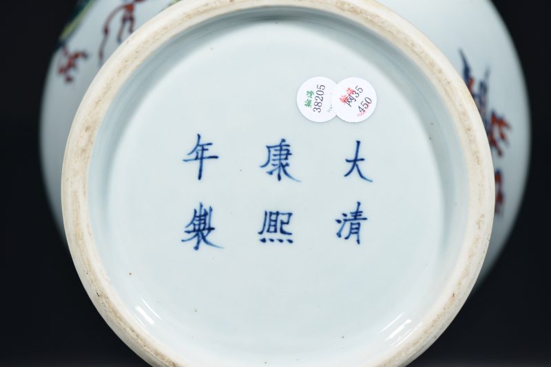 清 红釉瓶 - 图7