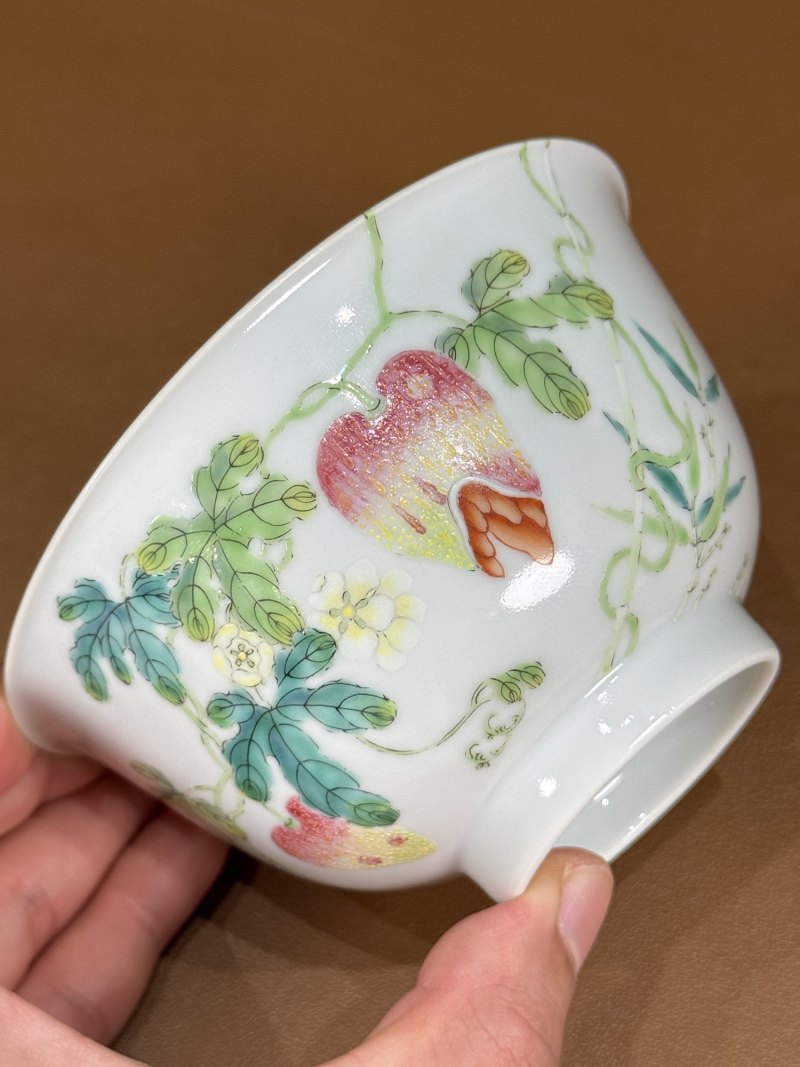 清嘉庆 粉彩过枝癞瓜纹碗 - 图14