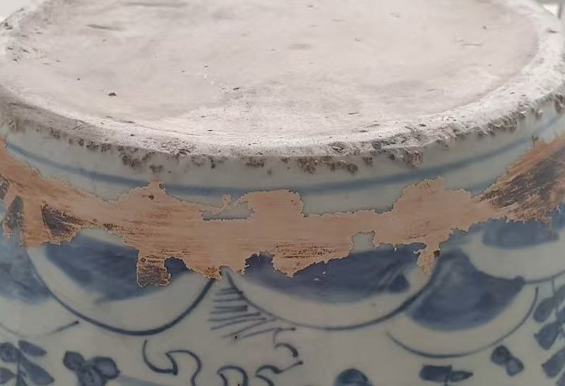 明万历 青花荷塘清趣图大盖罐 - 图20