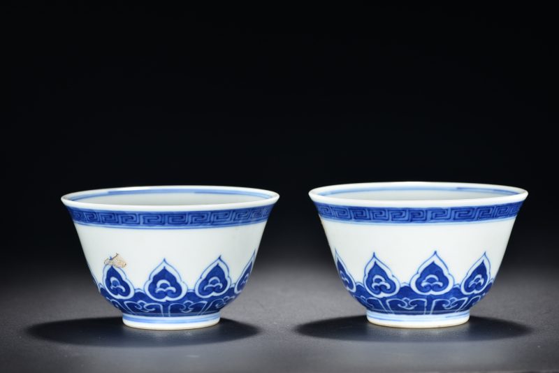 清 青花如意纹杯（2件） - 图7