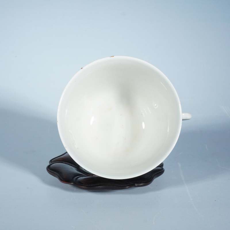 清晚期青花龙纹把杯 - 图2