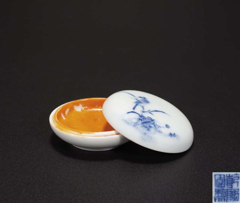 青花花鸟纹印盒
