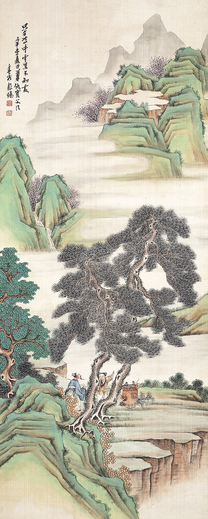彭阳  青绿山水立轴