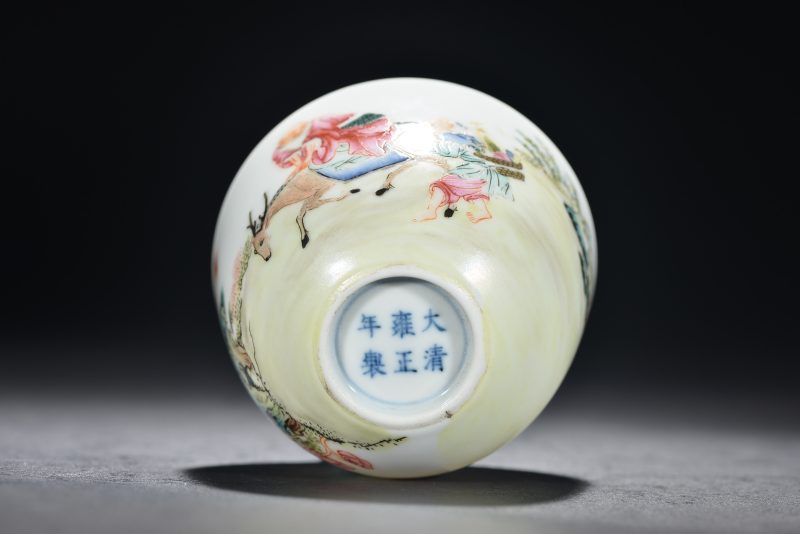 清 粉彩人物杯 - 图7