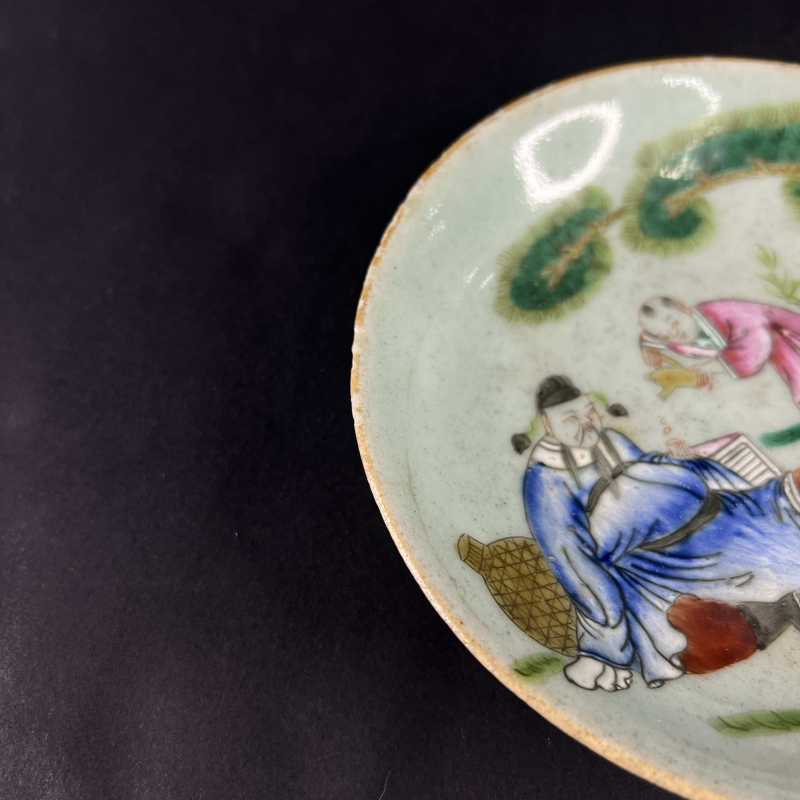 清 粉彩太白醉酒纹盘 - 图4