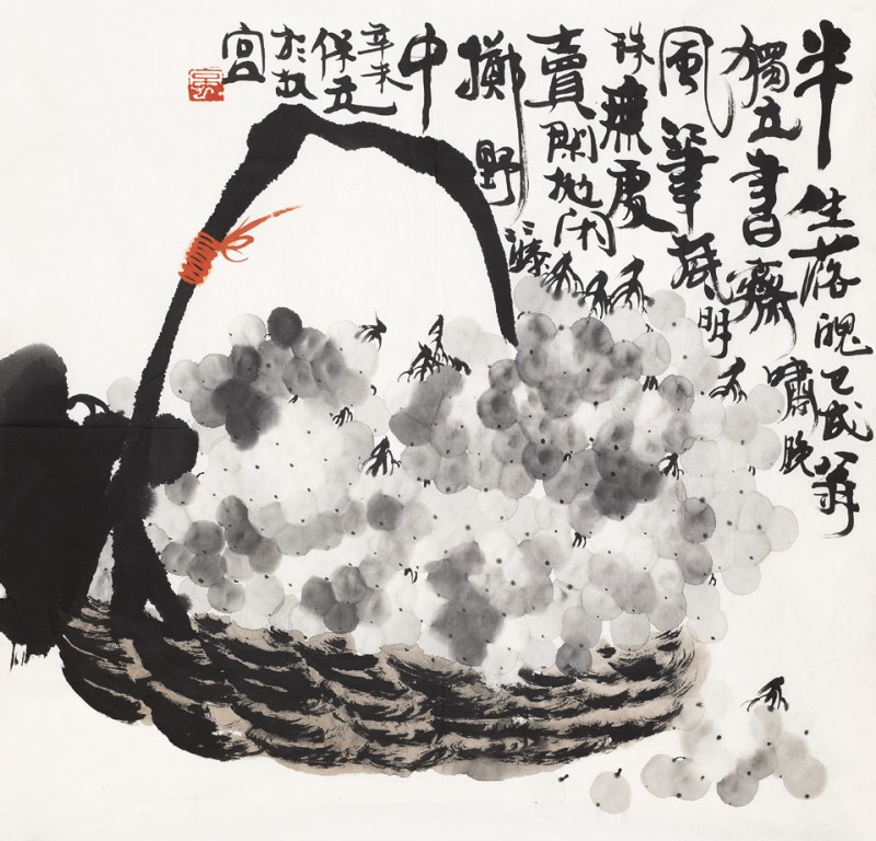 常保立   墨葡萄镜心