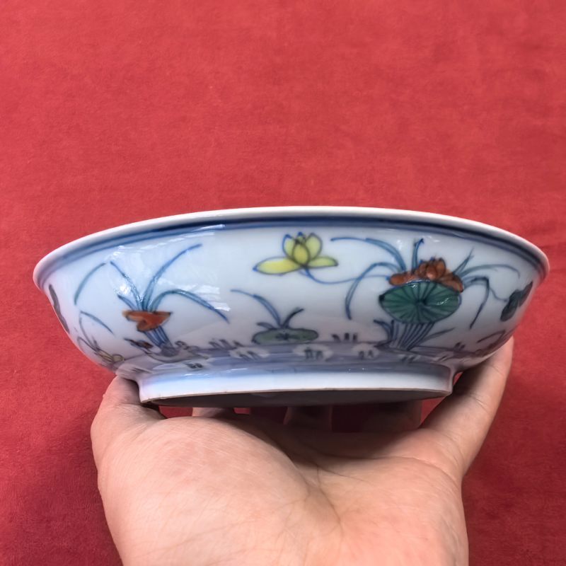 清雍正 斗彩荷塘清趣图盘 - 图7