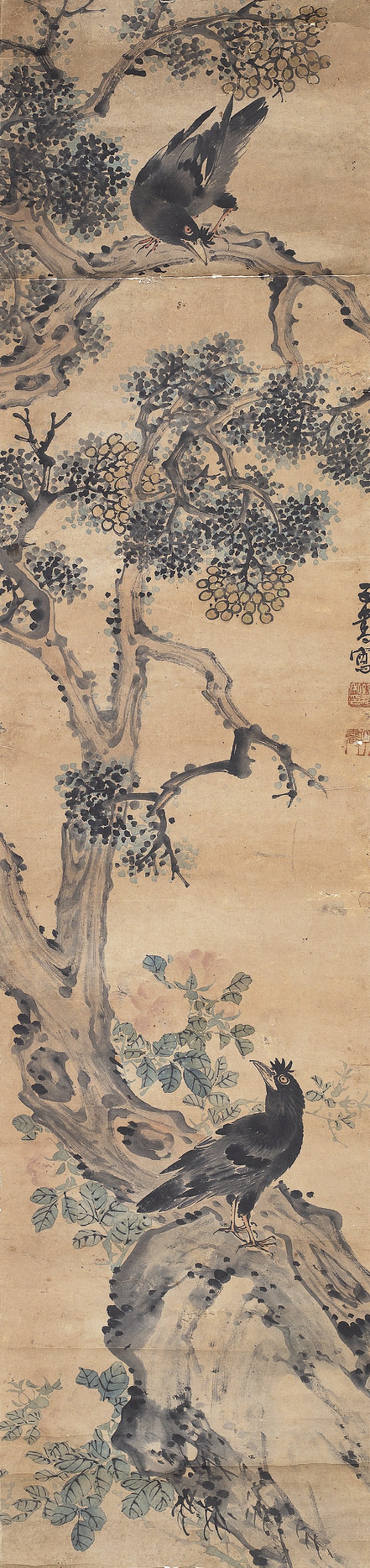 孙楷  花鸟立轴
