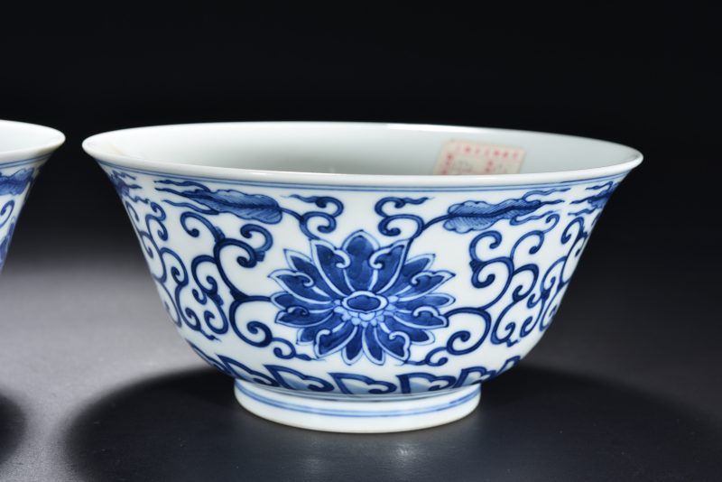 清 青花缠枝莲纹碗（2件） - 图7