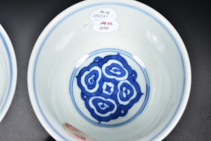 清 青花如意纹杯（2件） - 图10