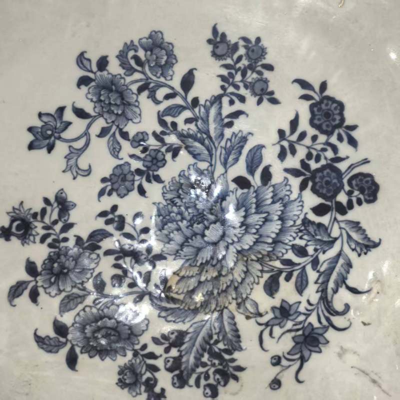 清乾隆 青花山水图潘趣大碗 - 图10