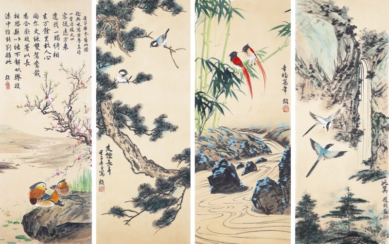 赵毅  花鸟镜片