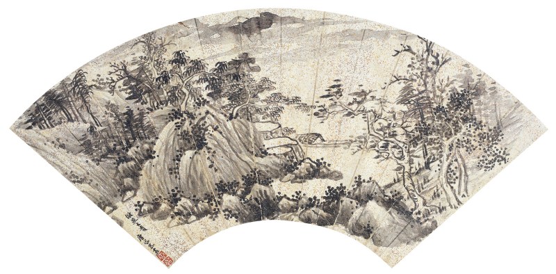 唐岱  山水扇面镜心