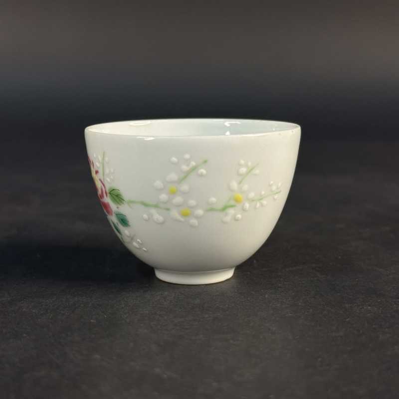 清雍正 粉彩花卉纹杯 - 图4