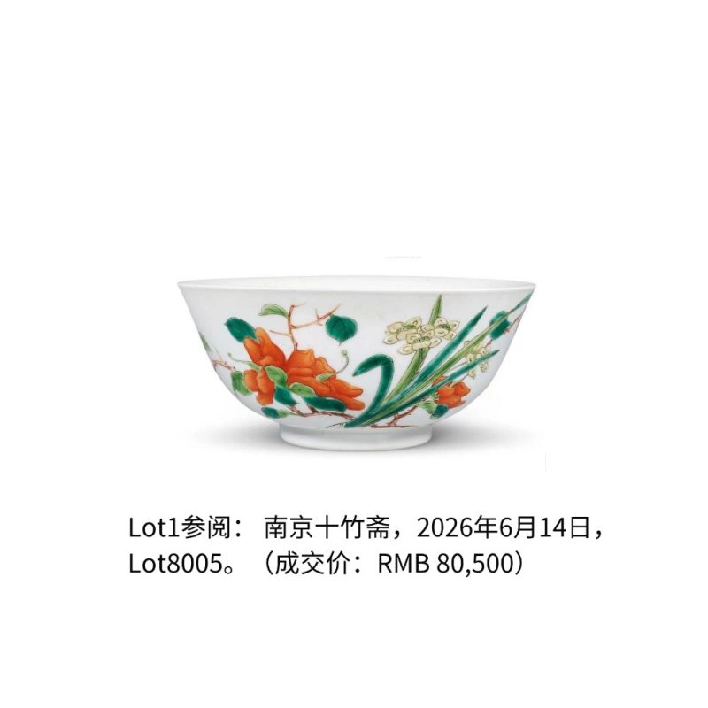 清光绪 粉彩花卉纹碗 - 图3