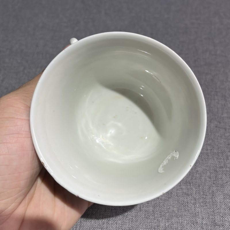 清晚期青花龙纹把杯 - 图7