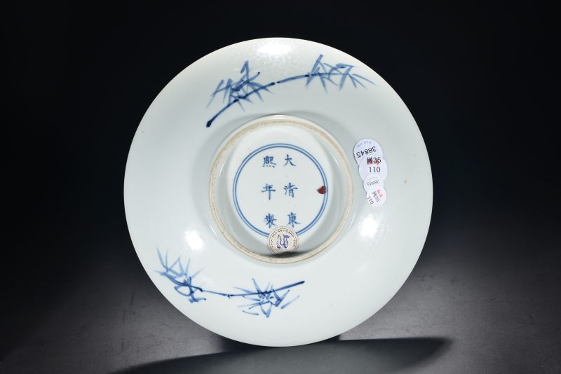 清 青花人物故事盘 - 图4