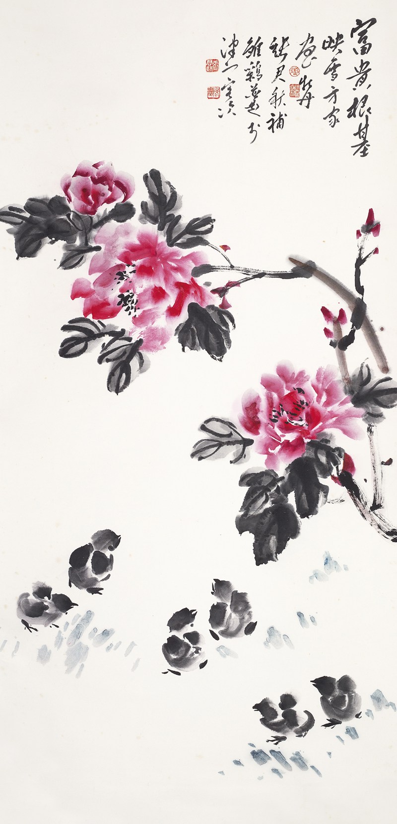 张君秋  花卉立轴