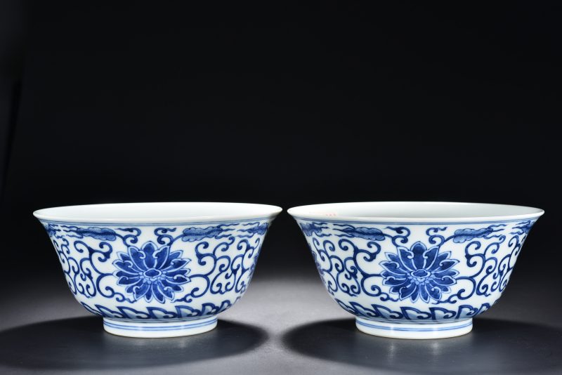 清 青花缠枝莲纹碗（2件） - 图10