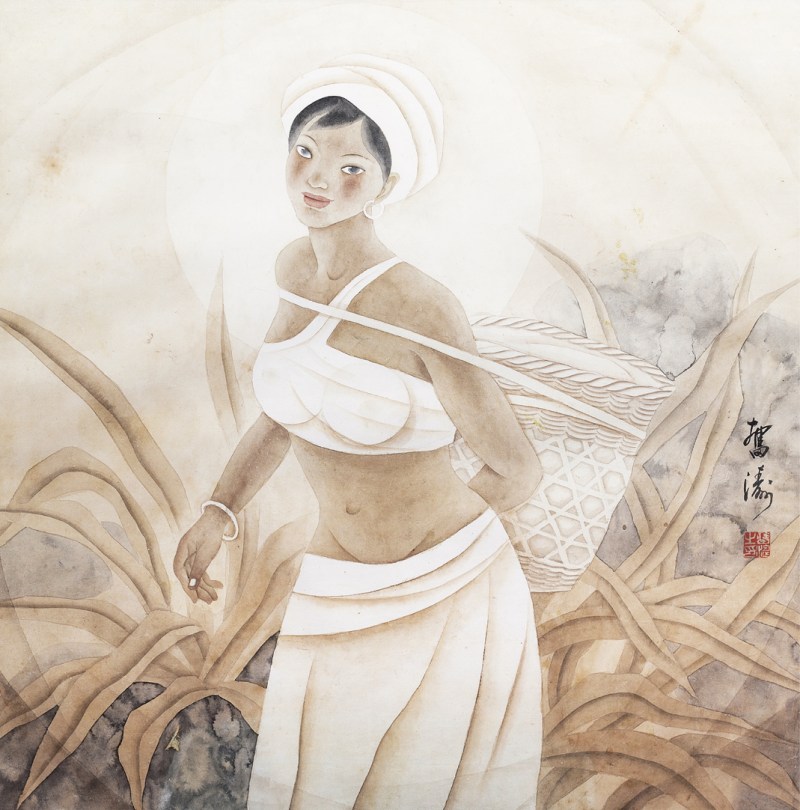 奋涛  人镜心带框