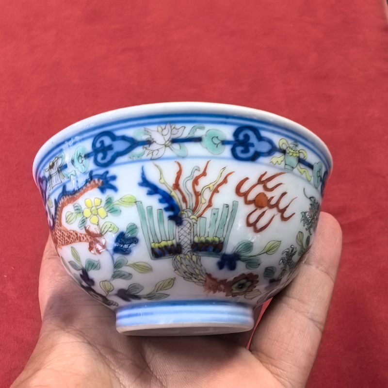 清光绪 五彩龙凤纹茶园 - 图8