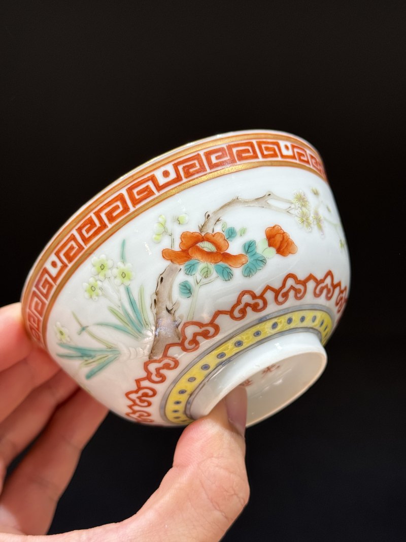 清光绪 粉彩花卉纹碗 - 图5
