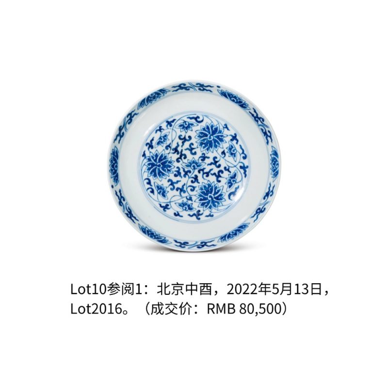清同治 青花缠枝莲纹盘 - 图3