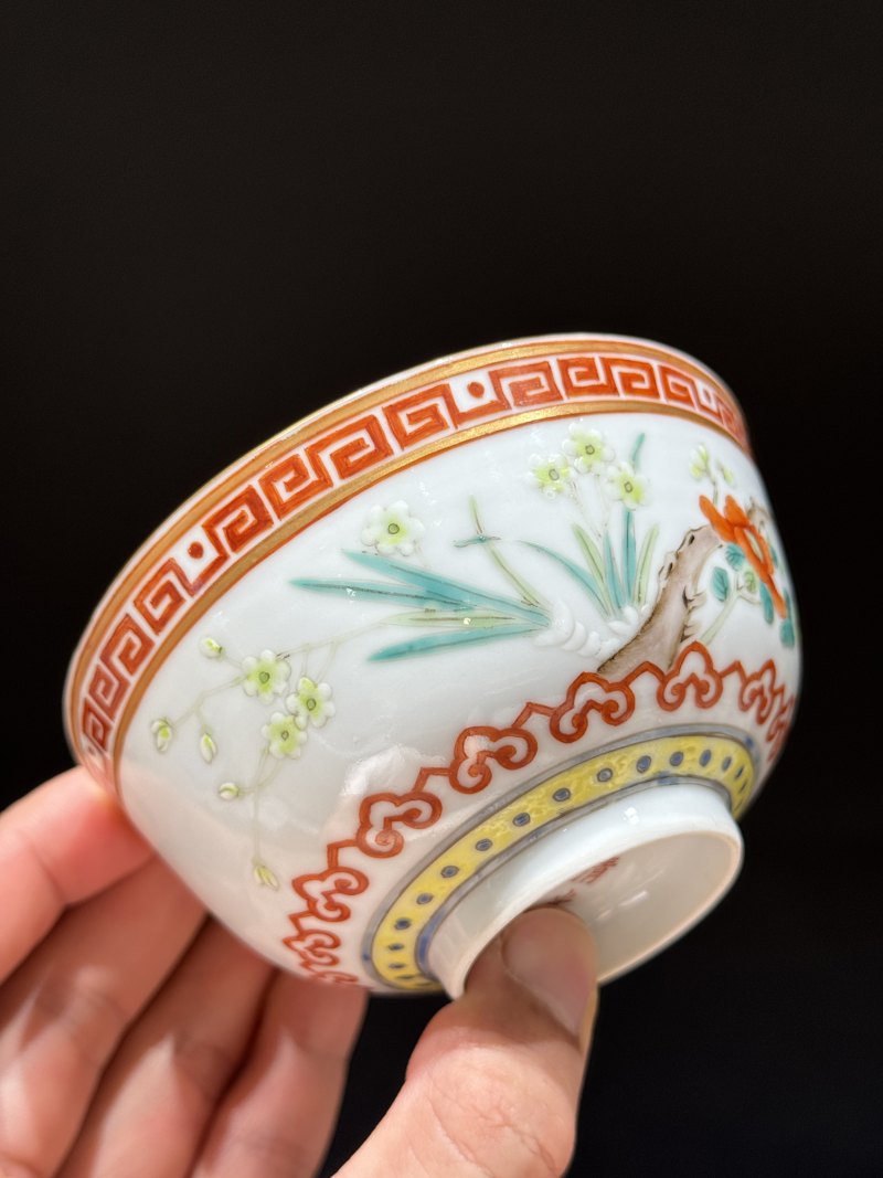清光绪 粉彩花卉纹碗 - 图6