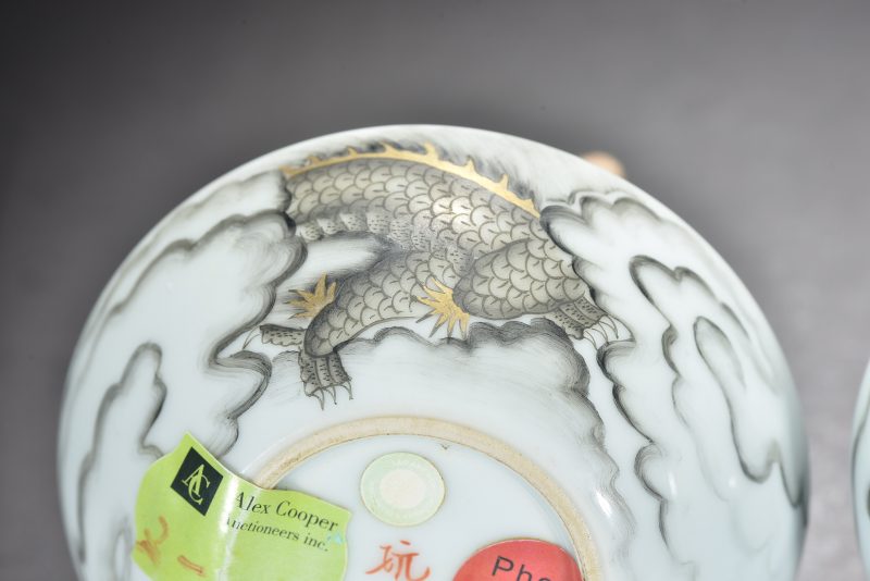 清 墨彩龙凤纹碟（2件） - 图5