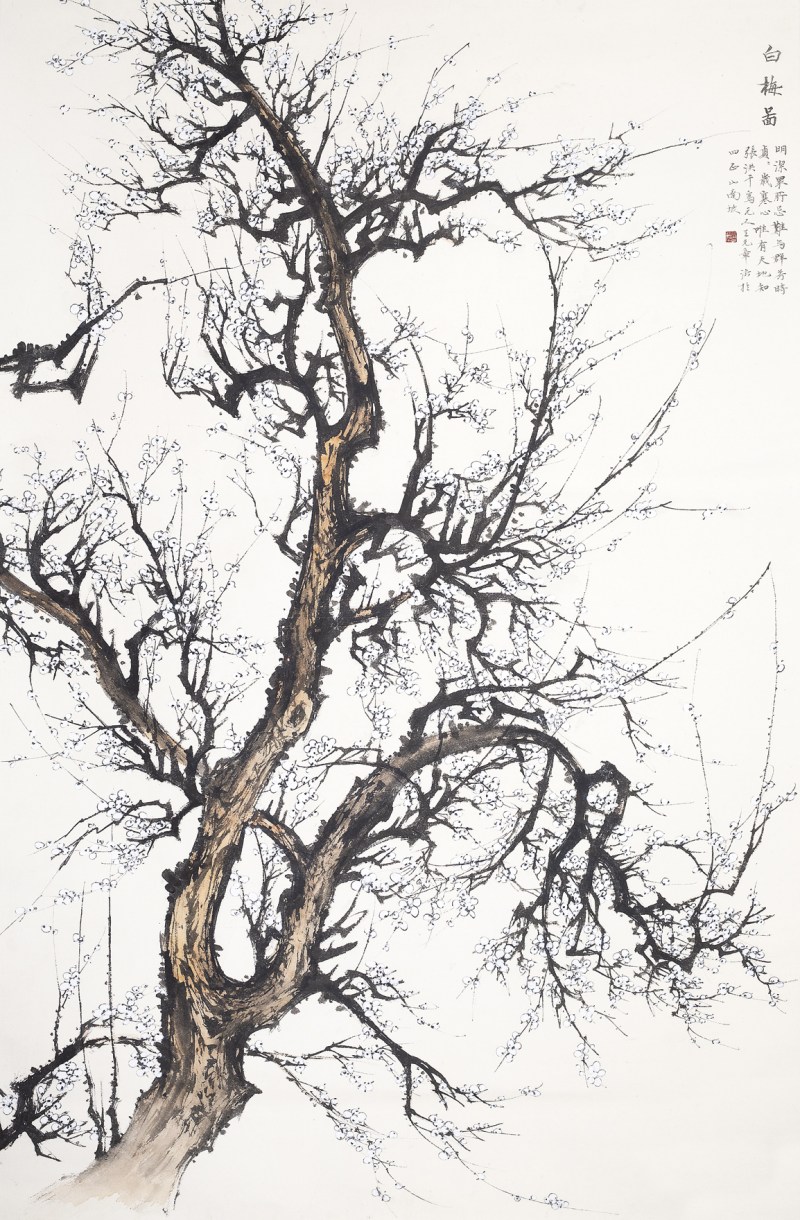 张洪千  梅花立轴