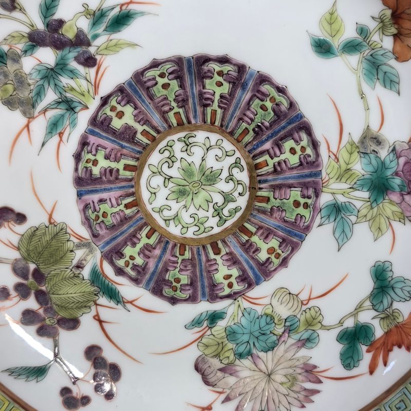清光绪 粉彩四季花卉纹盘 - 图4