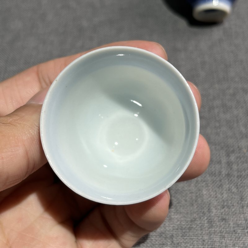 清中期青花鸡心杯一组5只 - 图16
