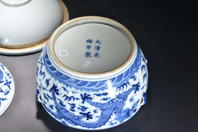 清 青花龙纹温锅 - 图6
