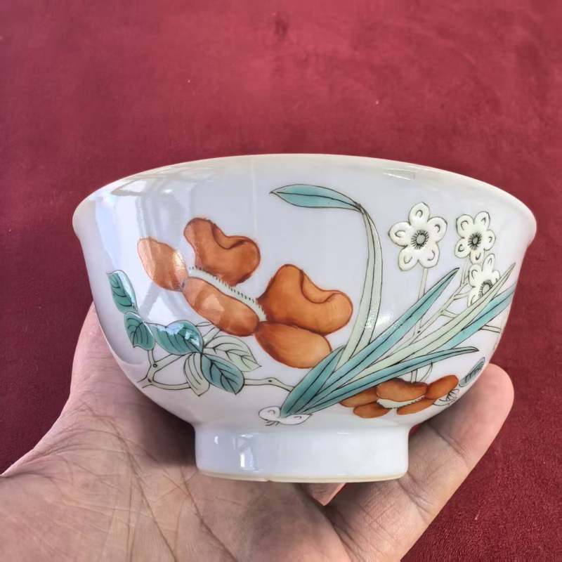 清宣统 粉彩花卉纹碗 - 图6