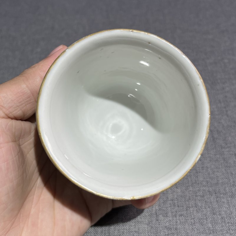 清中期粉彩描金花卉镂空杯 - 图6