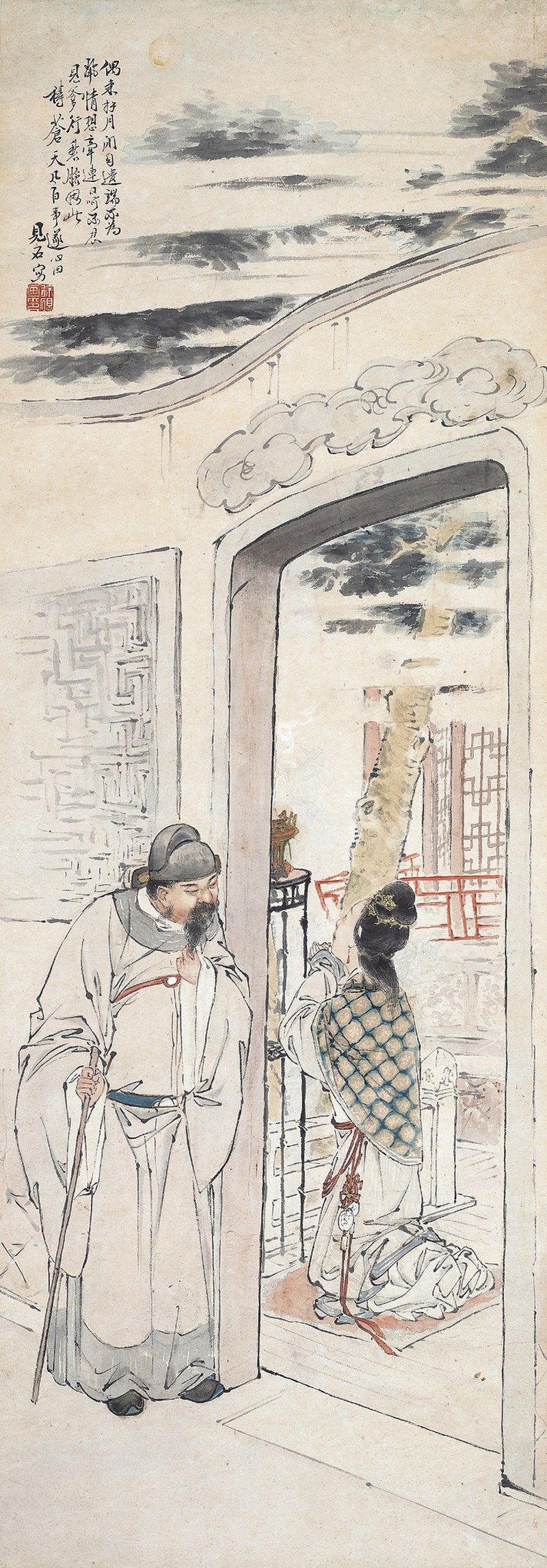 徐见石  人物立轴