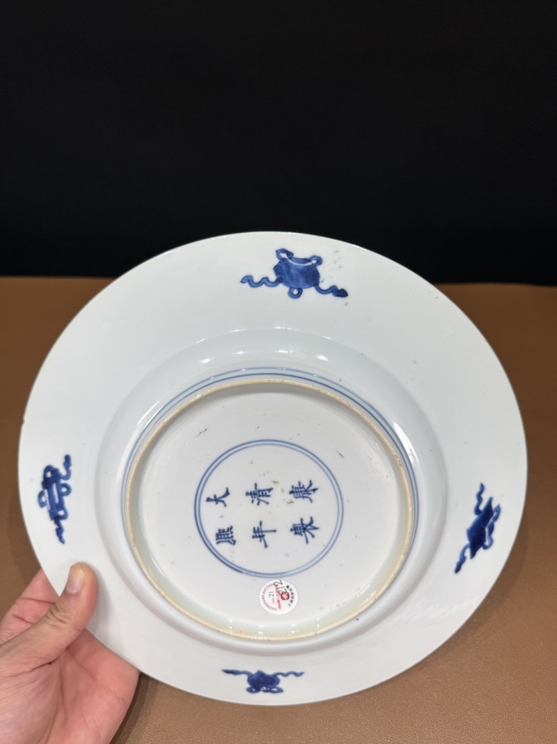 清康熙 青花人物故事图盘一对 - 图12