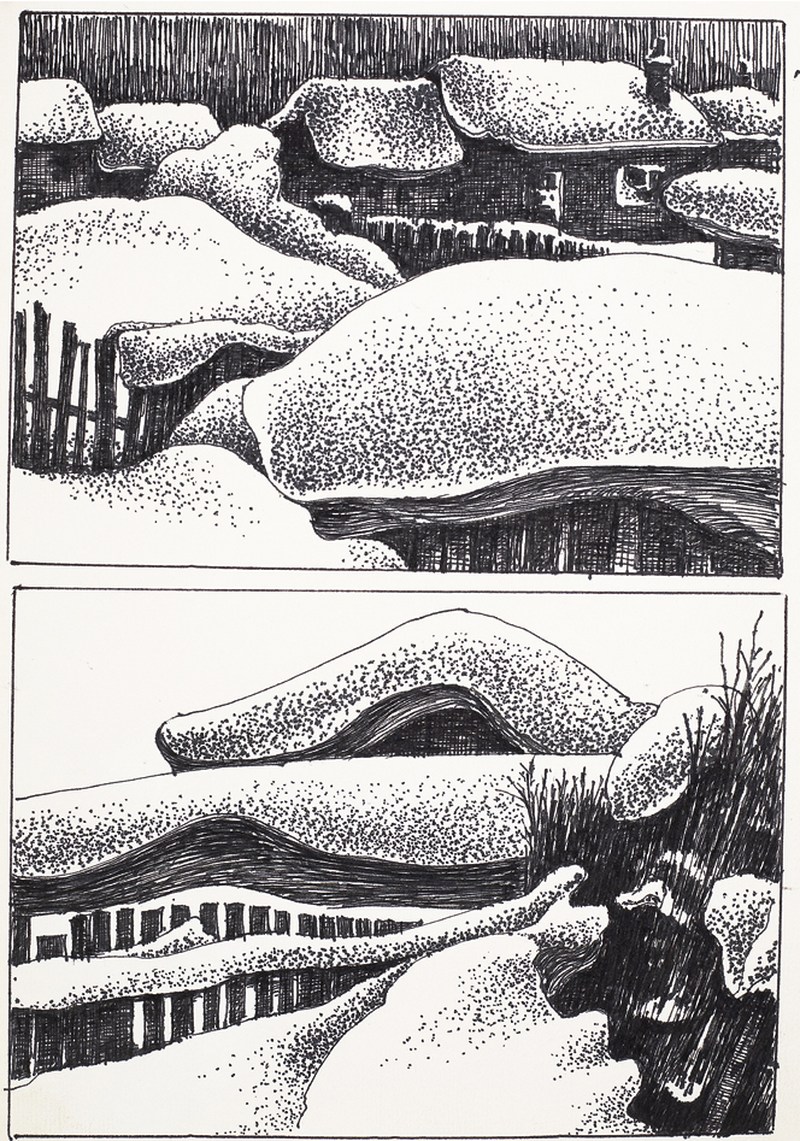 佚名  雪景速写本