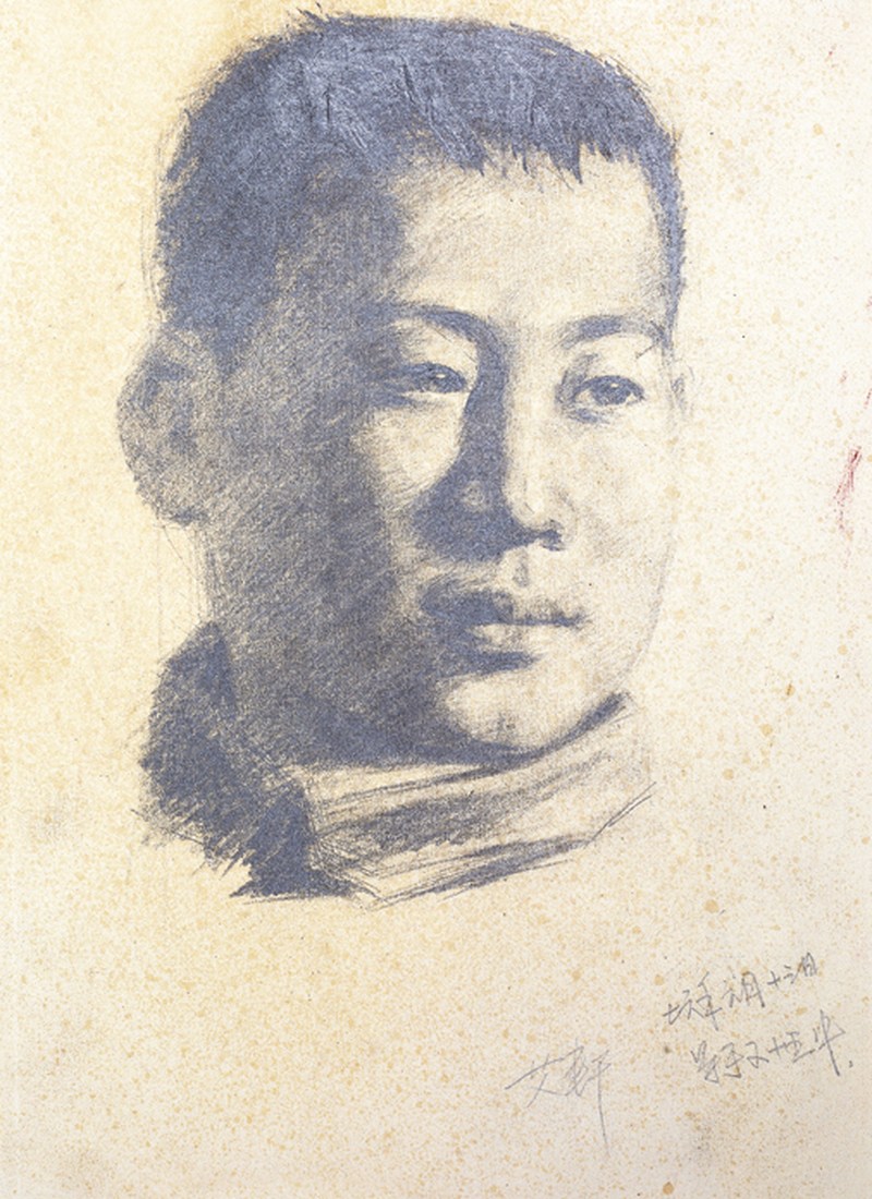 艾轩  人物素描镜心