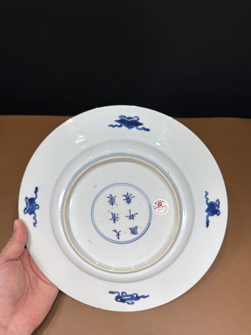 清康熙 青花人物故事图盘一对 - 图13