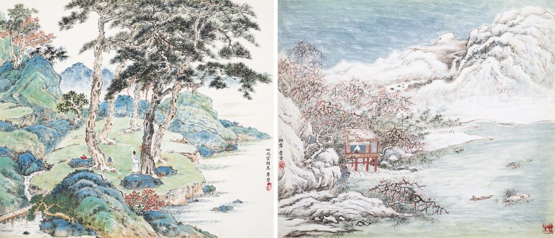 周孝曾  山水镜心