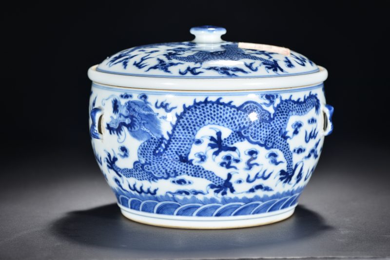 清 青花龙纹温锅 - 图9