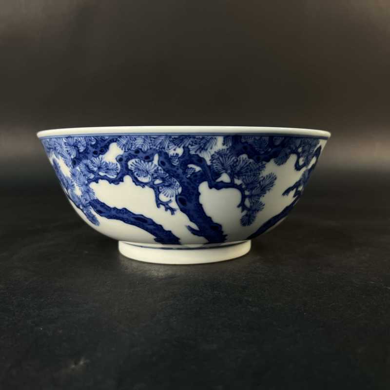 清光绪 青花松树纹大碗