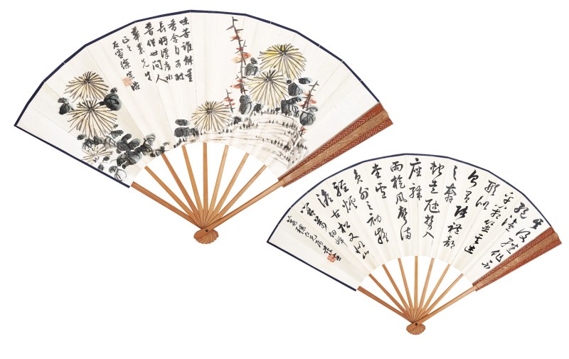 徐宗浩  花卉成扇