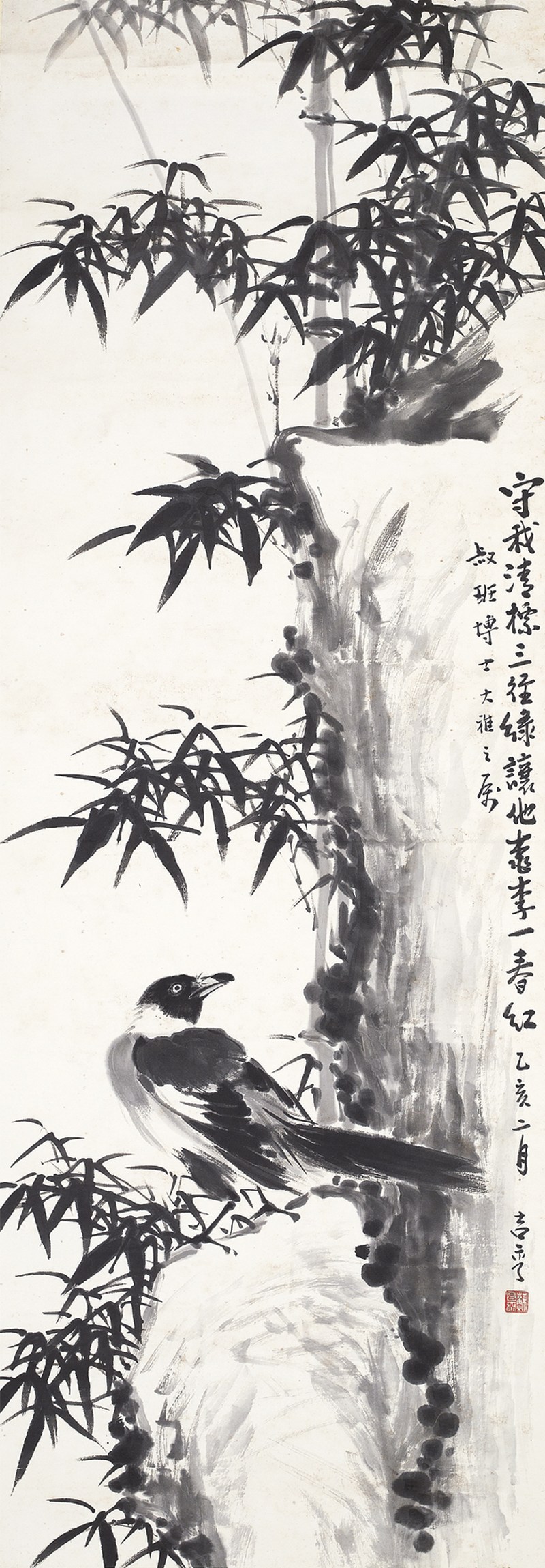 苏吉亨  花鸟立轴